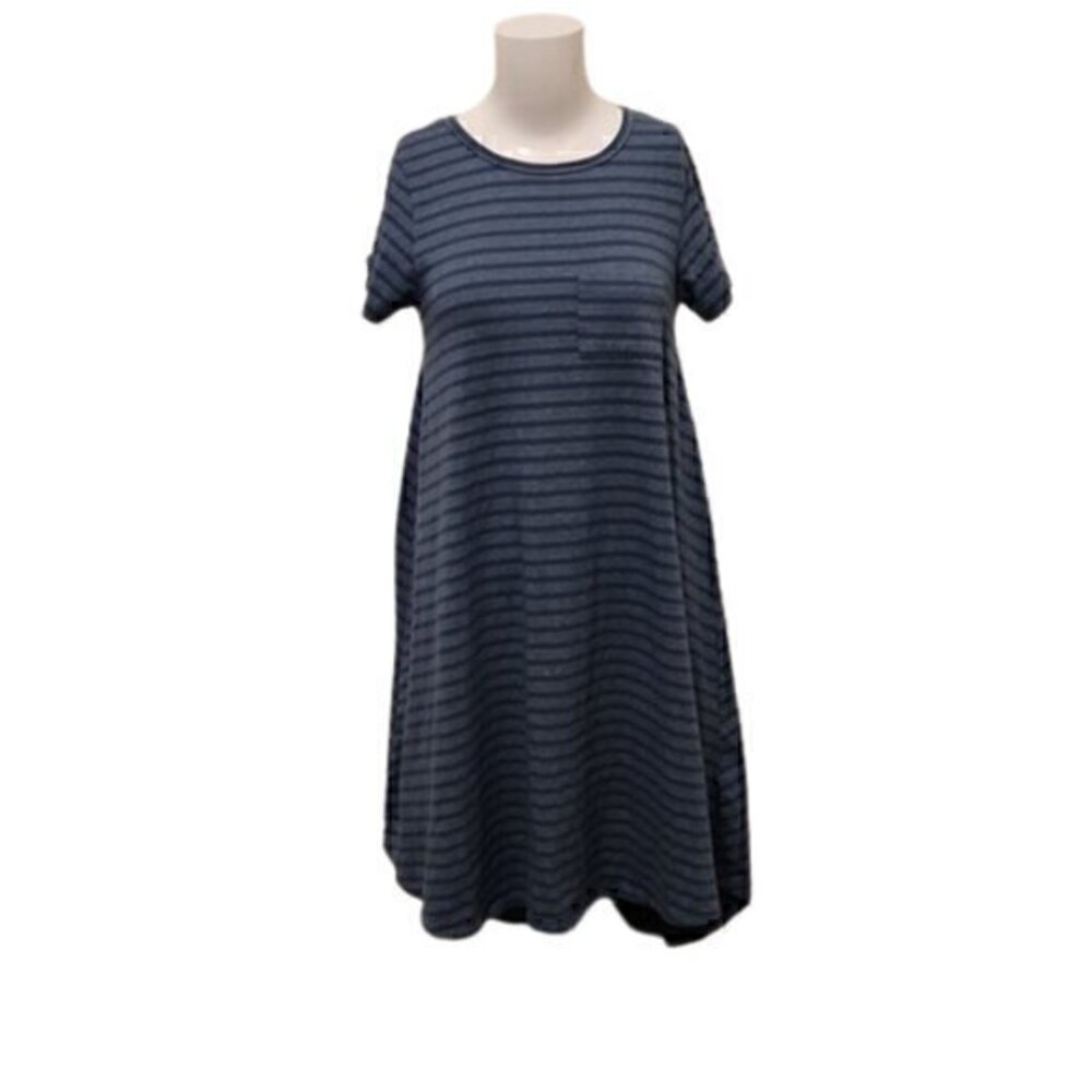 [Lularoe] Blue Striped High Low Dress - Size XXS